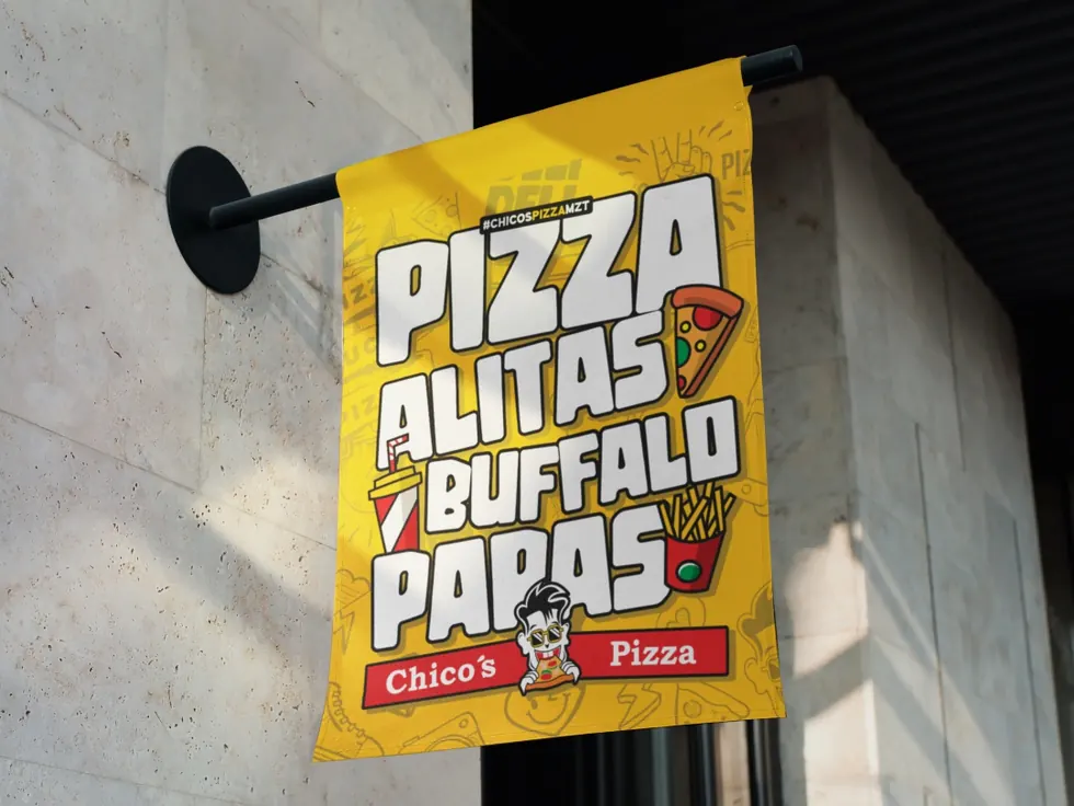 Trabajo de Merca Gráfica para Chicos Pizza