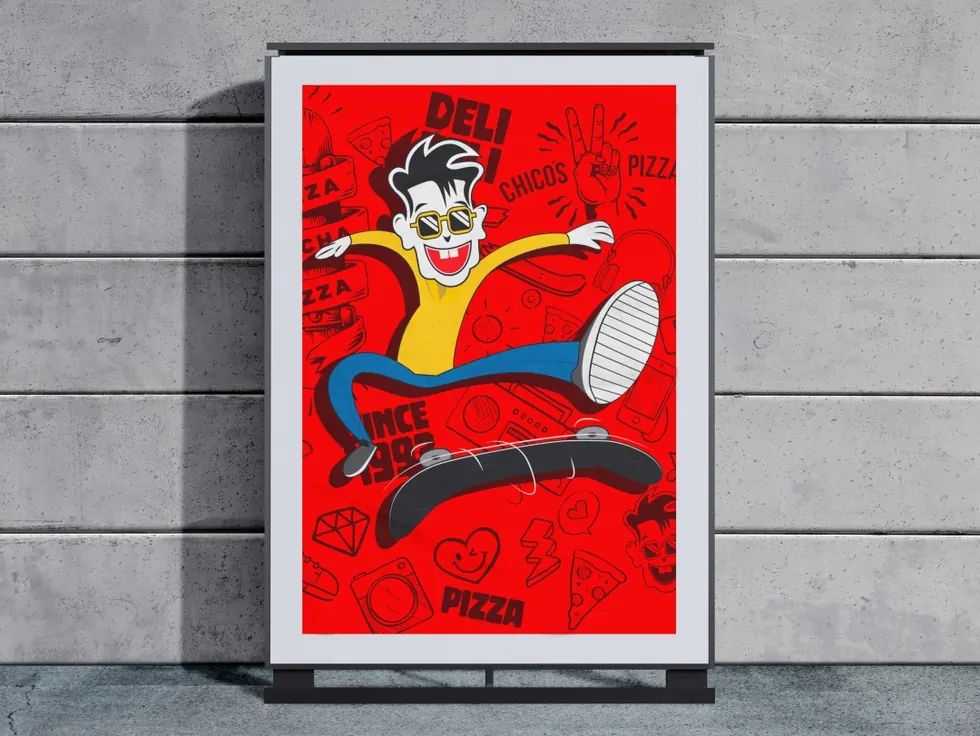 Trabajo de Merca Gráfica para Chicos Pizza